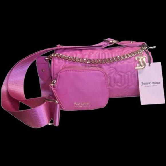 Juicy Couture Los Angeles NWT Juicy Pink Quilted Heart Jelly Roll Bag (P056) - Picture 10 of 11